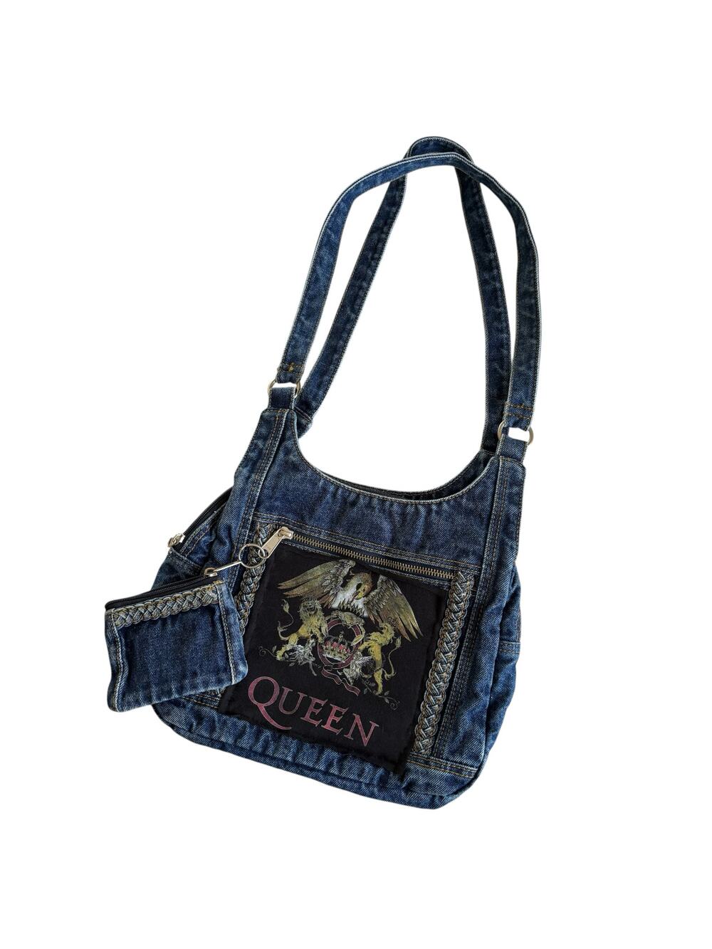 Reworked Apparel QUEEN Upcycled Y2K Retro 90s Denim Purse OS Bag